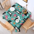 thumbnail image 2 of Border Collie Dog and Flower Florals Square Tablecloth,Waterproof Square Table Cover,Wipeable Spillproof Washable Table Cover for Home Kitchen Party Decor 52"x52"(132x132cm), 2 of 6
