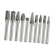 thumbnail image 2 of Juego de 10 fresas rotativas de carburo con vástago de 1/4", herramientas profesionales de carpintería de doble corte para ranurado, fresado y, 2 of 7
