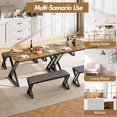 thumbnail image 6 of 3 Piece Kitchen Table Set for 4, Dining Table with 2 Benches,  for Small Space, Apartment,  for Dining Room, 6 of 7