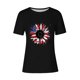 thumbnail image 3 of Tops de Ajuste Suelto para las Mujeres Sudadera Casual Impresa Manga Corta Cuello Redondo Superior, Poliéster, 3 of 4