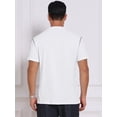 thumbnail image 3 of DARING DIVA Men's Henley Crew Neck Short Sleeve Button Down T-Shirt M White, 3 of 7