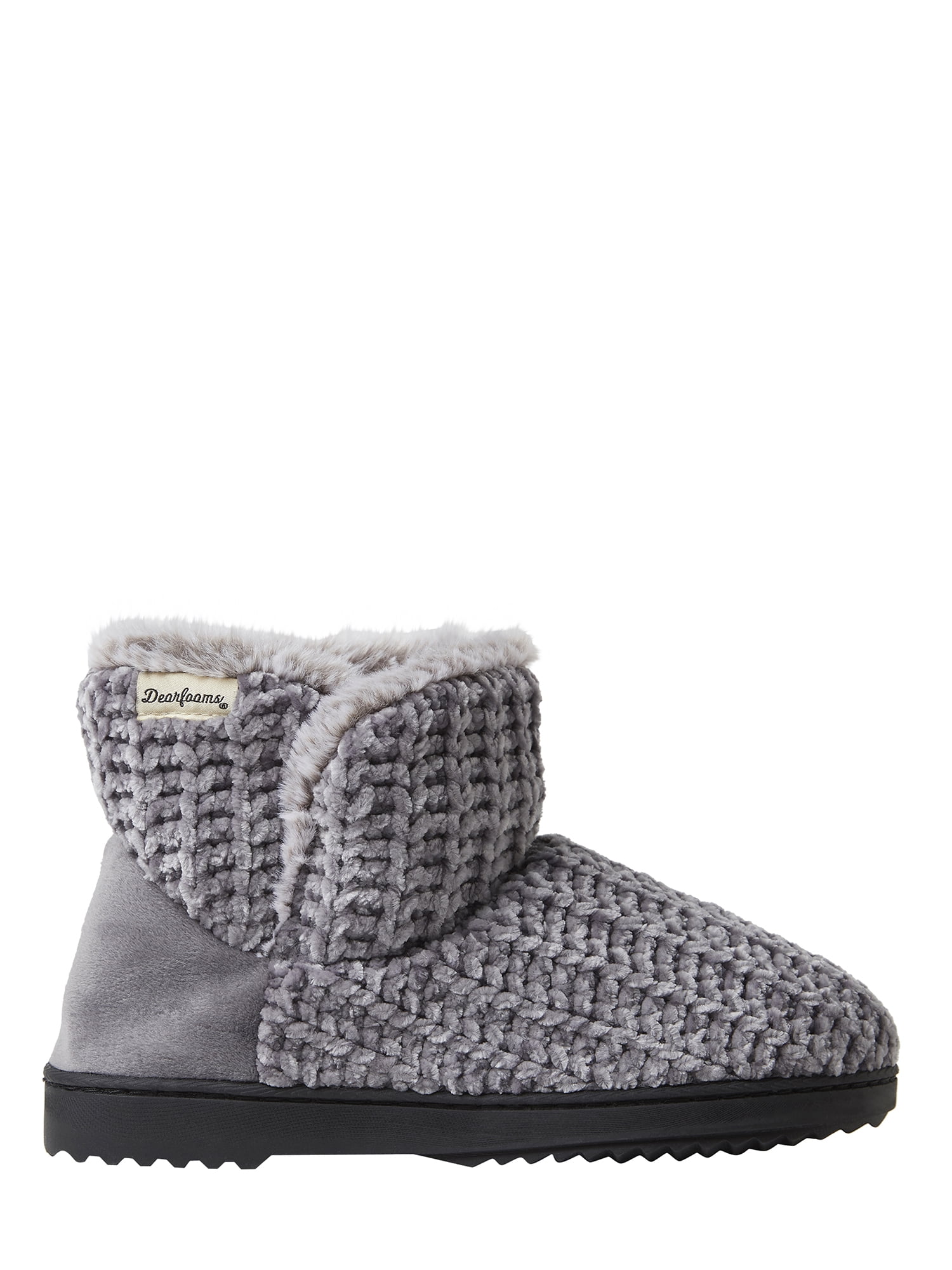 women's dearfoams chenille knit boot slippers