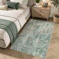thumbnail image 4 of MICGEEK 3'x5' Abstract Area Rugs, Stain Resistant Washable Throw Rugs for Bedroom Kitchen Entryway, Modern Small Area Rug Front Door Mat Entrance Doormat with Non-Slip Backing, Green, 4 of 9