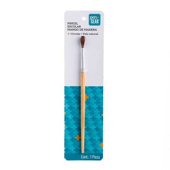 Pincel Pen+Gear Escolar Mango de Madera 1 Pieza