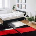 thumbnail image 5 of Area Rugs Indoor Non-Slip Rectangle Rug 5x7 Ft Dark Style Red Black Abstract Geometric Modern Rug Rubber Backing Floor Mats Non Shedding Home Decor Carpet for Entryway Living Room, 5 of 8