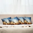 thumbnail image 7 of Ambesonne Orange Throw Pillow Cover 4 Pack, Sunbeams in Sky Scenery, 24", Orange Blue, 7 of 7