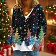thumbnail image 2 of Women's Christmas Jackets Button Open-Front Blazer Christmas Elements Graphic Clothes Comfort Casual Thermal Clothe Spring Outfits 2025 Fall Winter Christmas Sweat Shirts Clothes, 2 of 5