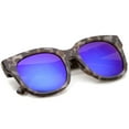 thumbnail image 4 of sunglassLA - Oversize Block Tortoise Print Mirror Lens Square Horn Rimmed Sunglasses - 53mm, 4 of 4