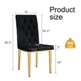 thumbnail image 4 of 2 Piece Dining Chairs Set - Modern Black Velvet with Gold Metal Legs, 4 of 13