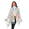 thumbnail image 3 of FORMRS Womens Scarf Winter Soft Long Big Warm Shawls Wrap Tassel Scarves, Colorful Geometric, 3 of 9