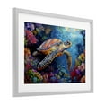thumbnail image 3 of Stupell Industries Colorful Coral Reef & Turtle Gray Framed Print Under Glass, design by LSR Design Studio, 17 x 23, 3 of 10