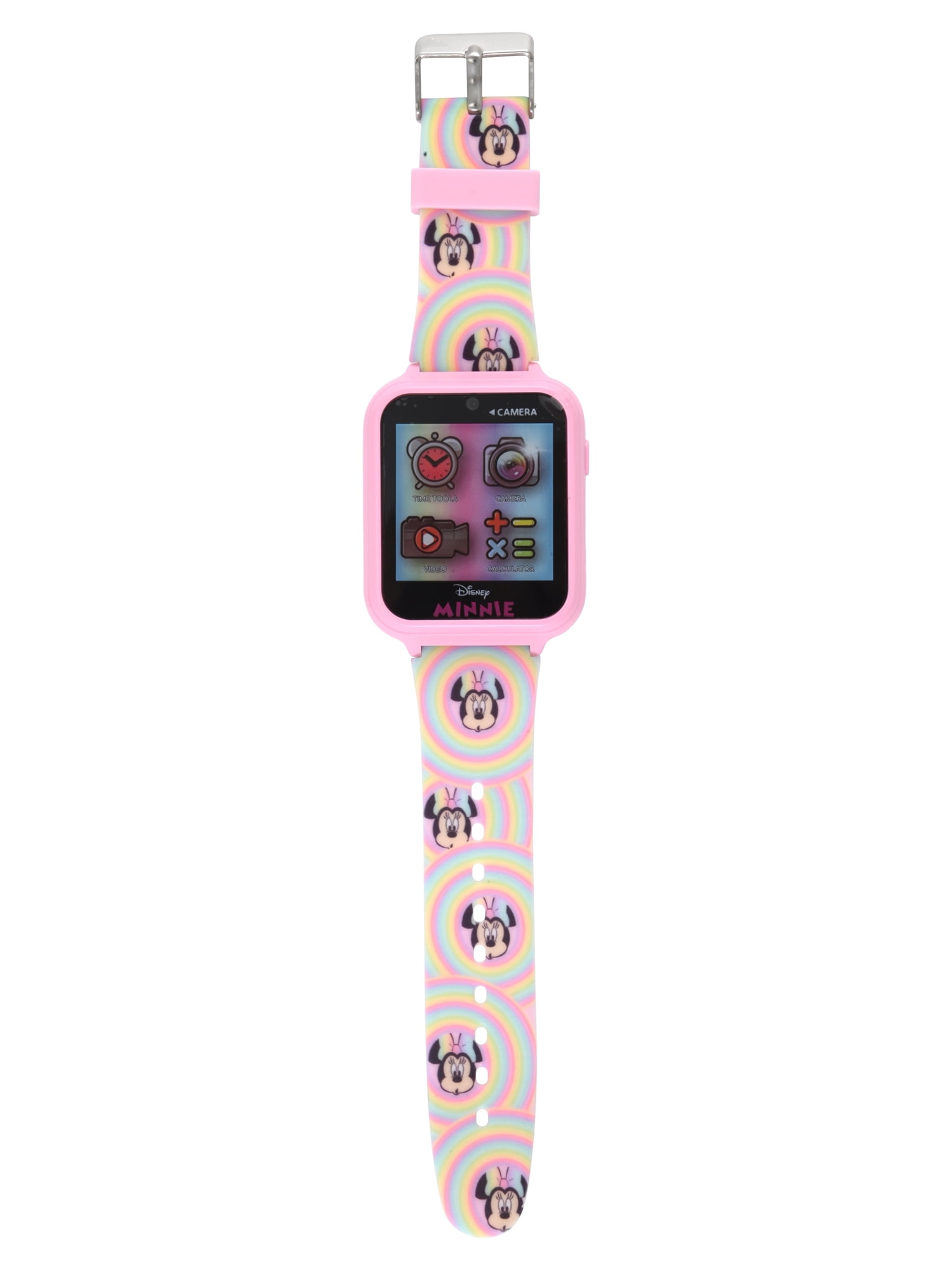 Disney Minnie Mouse iTime Unisex Touchscreen Smart Watch with Silicone Strap and Pink Case 42MM