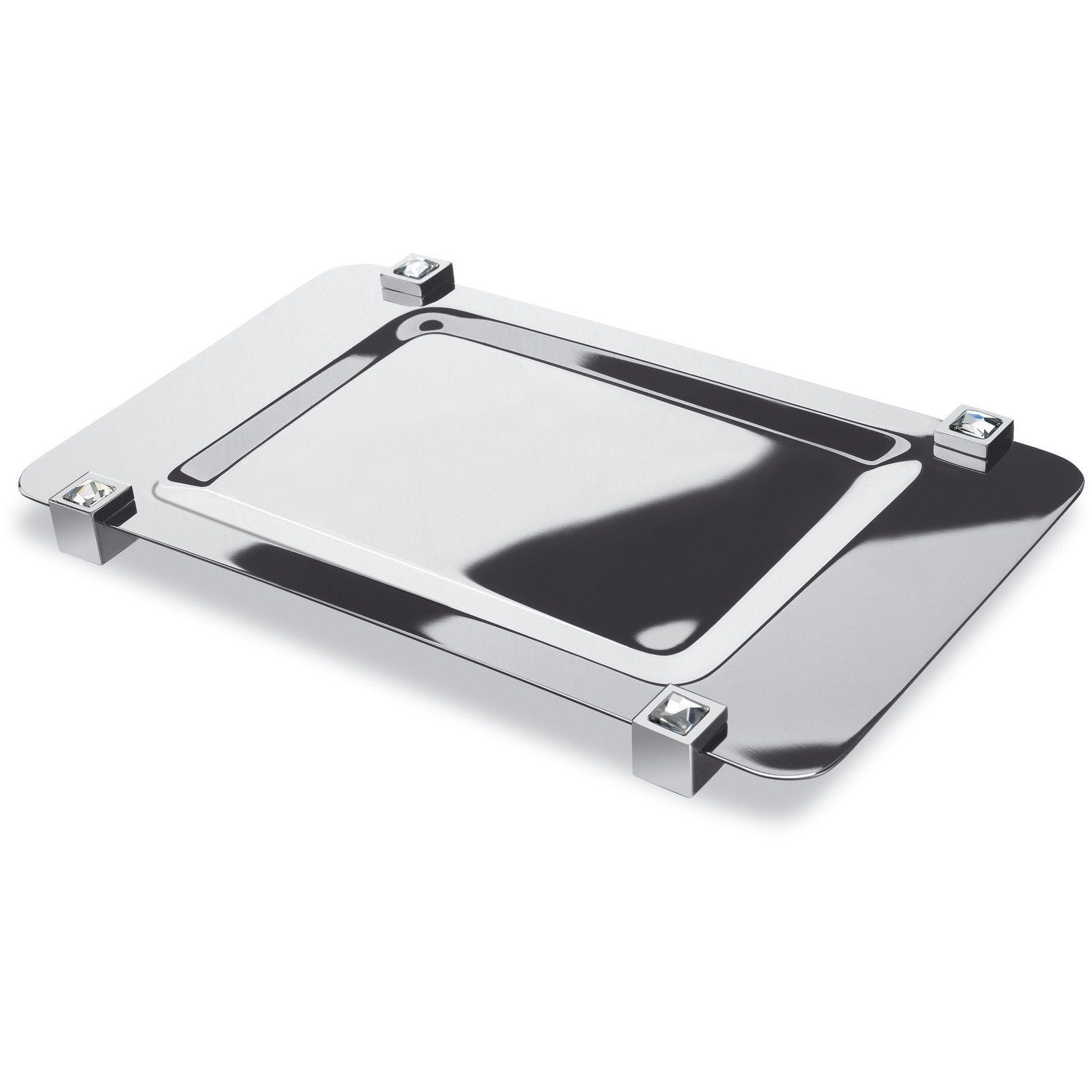 Moonlight Square Chrome Bathroom Tray With Swarovski Crystals - Walmart.com