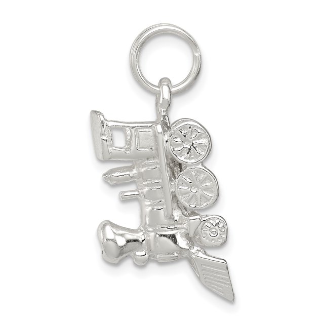 925 Sterling Silver Train Necklace Pendant Charm Travel Transportation