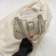 thumbnail image 1 of Bolso informal para axila para mujer, Bolso Hobos de lona con remaches, cierre con cremallera, Bolso de viaje para mujer, 1 of 8