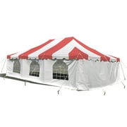 Party Tents Direct Weekender Outdoor Canopy Pole Tent w/Sidewalls, Red, 20 ft x 30 ft