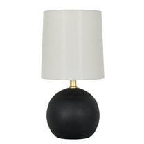 Mainstays 12.5” Mini Black Wood Ball Table Lamp with White Fabric Shade