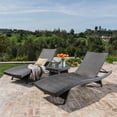 thumbnail image 2 of GDF Studio Thelma Outdoor Wicker 3 Piece Chaise Lounge Set, Mixed Mocha, 2 of 10