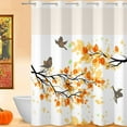 thumbnail image 7 of MIZHONA Fall Thanksgiving Shower Curtain with Snap in Liner,Autumn Leaves No Hook Fabric Bathroom Curtain,71"×74", 7 of 7