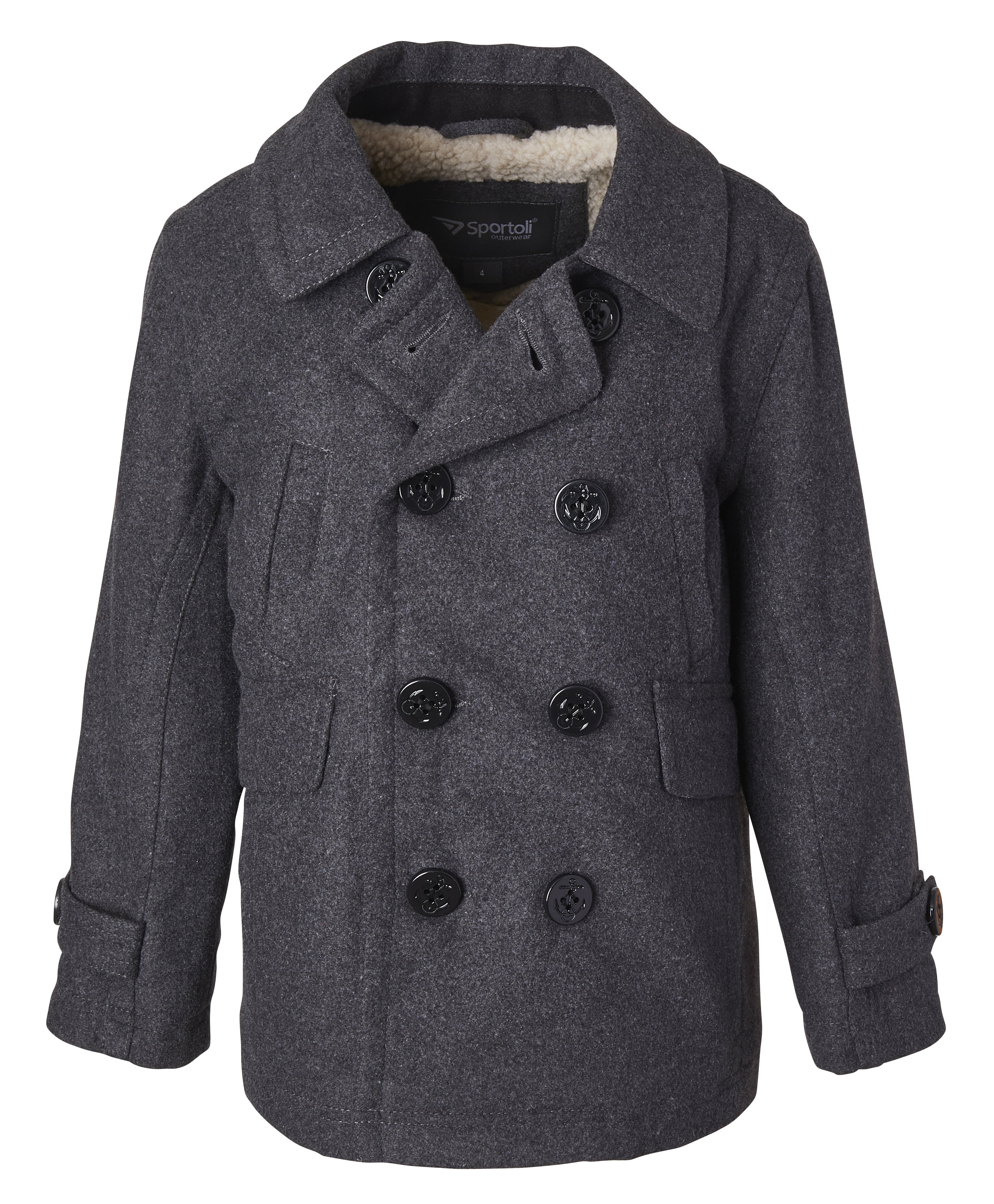Sportoli Boys/’ Classic Wool Blend Military Winter Dress Pea Coat Peacoat Jacket
