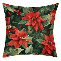 Qzaxky Christmas Poinsettias Couch Pillow Covers Throw Pillows Bed Decorative Pillow Cases Decorative Pillows for Couch 20x20 Inch Bedroom Living Room Car