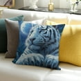 thumbnail image 3 of ZFLMY Tiger Pillow Covers Jungle Wild Animal Plants Firefly Decor Cushion Covers for Kids Teens Adults Starry Moon Night Sky Print Pillow Cases for Living Room Office 18x18in, 3 of 5