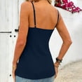 thumbnail image 4 of Achuyrbd Plus Size Women's 2-in-1 Spaghetti Strap Cami Top, Button Front Color Block Split Hem Sleeveless Tank 1X-3X, Navy, 4 of 7