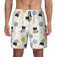 thumbnail image 2 of Picia Cute Cat pattern Mens Swim Trunks with Compression Liner Stretch Beach Shorts Quick Dry with Zipper Pockets No-Chafing Board Shorts-Small, 2 of 9