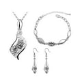 thumbnail image 2 of Women Rhinestone Geometric Pendant Necklace Bracelet Hook Earrings Jewelry Set, 2 of 8