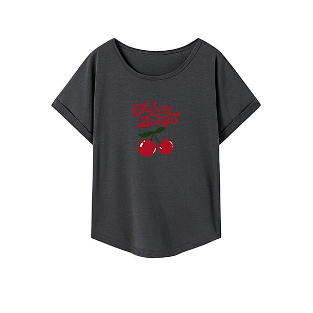 Camiseta para Mujer de Verano, Camiseta Básica Transpirable Simple para Viajes, Desplazamientos, Compras M