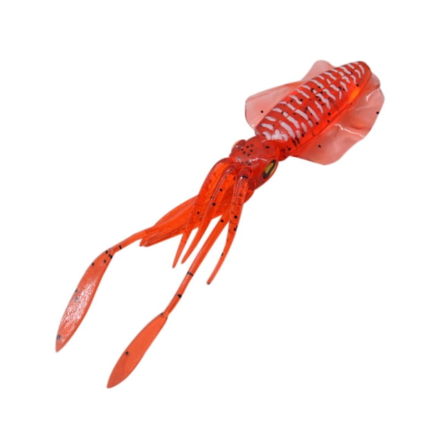 Señuelo de pesca con faldas de calamar, 15 cm de longitud, pulpo de simulación vívida, señuelo suave Rojo