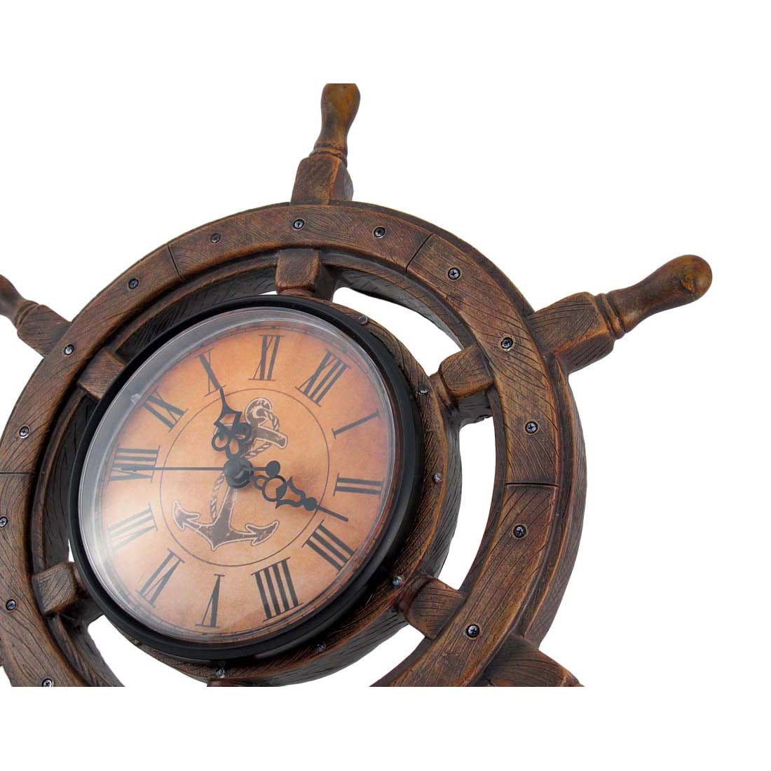 Zeckos Master of Destiny Ship Wheel Wall Clock Nautical 11.5 inch
