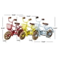 thumbnail image 3 of 11"W, 8"H Multi Colored Metal Bike Sculpture with Wood Wheels, by DecMode (3 Count), 3 of 17