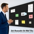 thumbnail image 6 of 12 Pack Cork Boards for Walls Topboutique Bulletin Boards Felt Wall Tiles Square Corkboard Noise Reduction Alternative Cork Board with Pushpin for Office School Home Walls,12" x 12"-Black, 6 of 7