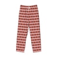 thumbnail image 4 of Xecao Red and Brown Squares Men's Straight Lounge Pajama Pants: The Ultimate in Comfortable Sleepwear, 4 of 9