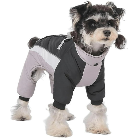 HQREA Warm Fleece Dog Coats Reflective Puppy Puffer Jacket with D-Ring Small Dogs Snowsuit