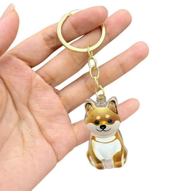 Cute Dog Shape Pet Hair Storage Keychain, Transparent Capsule Container for Cat Dog Fur Memorial, Unique Pet Keepsake Charm for Collars, Backpacks & Keys - 5.43 Inch