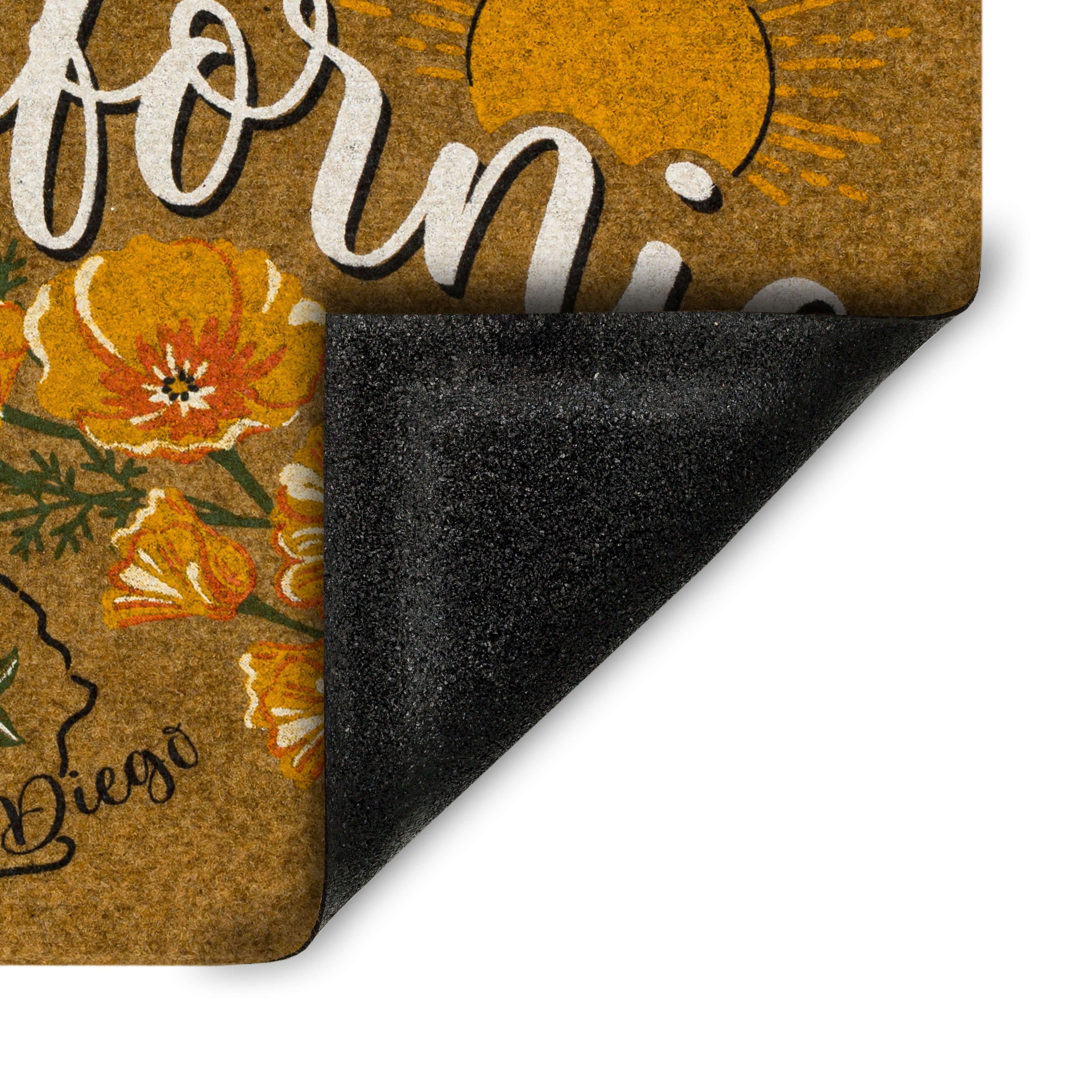 Mohawk Home California Indoor/Outdoor All Weather Polyester Rubber Backed Rectangle Doormat, Tan, 18" x 30"