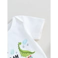 thumbnail image 4 of Toddler Baby Boy Birthday Outfit 1st-5th Dinosaur Print Romper/Shirt Pant Set 1 2 3 4 5 Years Old Birthday Clothes, 4 of 7