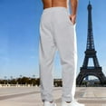 thumbnail image 7 of Generic Mens Baggy Fleece Sweatpants Fashion Color Block Loose Fit Wide Leg Pants Elastic Waist Drawstring Straight Pant, 7 of 7