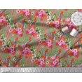 thumbnail image 2 of Soimoi Green Rayon Fabric Laceleaf & Macaw Parrot Bird Print Fabric by Yard 56 Inch Wide, 2 of 3