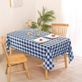 thumbnail image 6 of Hiasan Buffalo Plaid Tablecloth Rectangle, 54 x 108 Inches - Waterproof & Washable Polyester Fabric Checkered Table Cover for Dining, Outdoor Picnic and Party (Navy Blue and White), 6 of 9