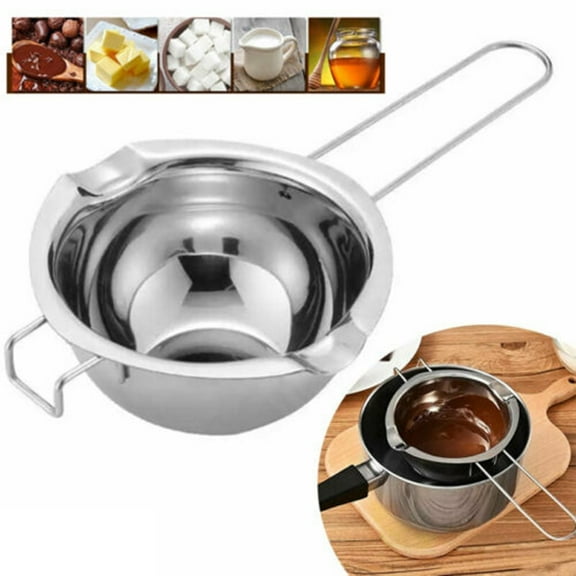 LITTLE HOME Stainless Steel Double Boiler Wax Melting Pot for DIY Scented Candle Making, Wedding Crafts - Food-Grade Material, Mirror Polished, Heat Resistant with Safety Guard Handle