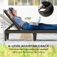 thumbnail image 3 of Set of 2 Outdoor Lounge Chairs, Waterproof Polypropylene Patio Sun Loungers with 4-Position Adjustable Backrest and Rattan-Like Slatted Design, Black, 73.6" D for Garden, 3 of 7
