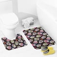 thumbnail image 4 of Bathroom Rugs Set 2 Pieces, Colourful Skulls Bathroom Set - Quick Drying Bath Mat And U-Shaped Toilet Rug, Water Absorbent Bath Carpet For Bedroom Floor Living Room, Machine Washable, 4 of 6