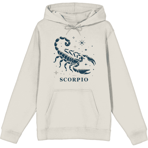 Scorpio Zodiac Sign Adult Sand Long Sleeve Hoodie-Medium