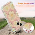 thumbnail image 3 of Case for iPhone 15, Colorful Retro Oil Painting Flower Laser Glossy Pattern Cute Curly Waves Border Exquisite Floral Phone Cover Stylish Durable TPU Protective Case for Girls Women - Pink#2, 3 of 18