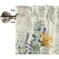 thumbnail image 5 of Valances for Windows, Vintage Flowers Rod Pocket Kitchen Curtains Valances 54x18inch Short Window Curtains for Kitchen/Bathroom, Small Kitchen Valances, Daisy Lavender Plants Eucalyptus Leaves, 5 of 6