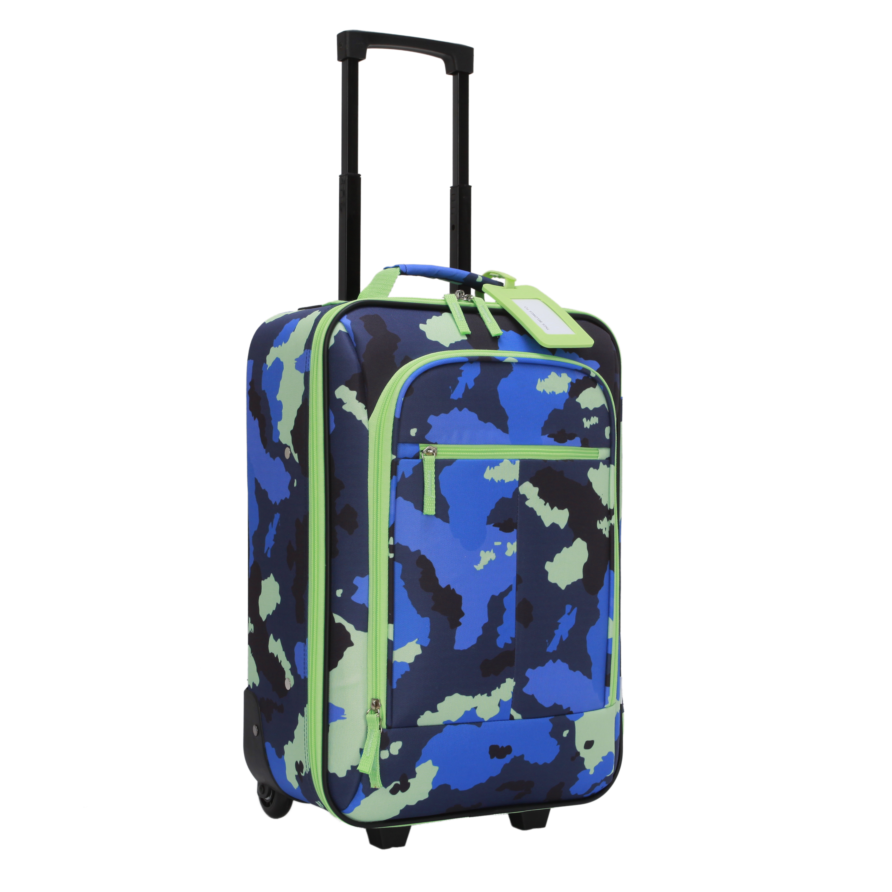CRCKT 4 Piece 18-inch Soft side Carry-on Kids Luggage Set, Blue Camo - image 3 of 23