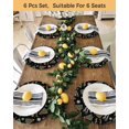 thumbnail image 4 of 15 Inch Round Placemats Set of 6, Black Christmas Non Slip Heat Insulation PP Table Mats, Winter Green Pine Tree Gold Snowflake Washable Place Mats for Kitchen Dining Party Table Decor, 4 of 7
